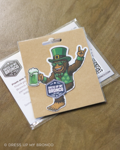 Sasquatchy Shamrock — Bronco Rear Emblem Vinyl Decal (St. Patrick’s Edition)