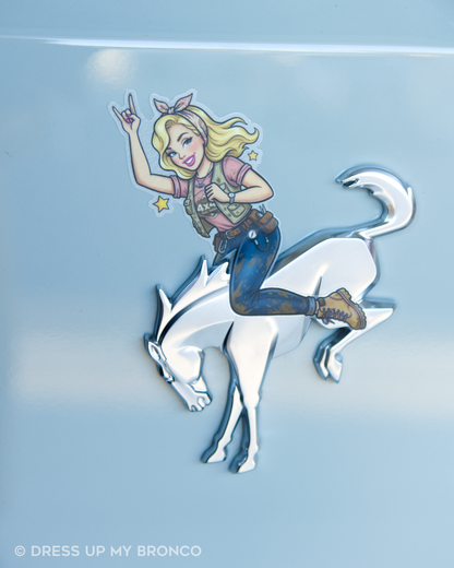 Trail Babe Blonde — Bronco Rear Emblem Vinyl Decal (Off-Road Edition)