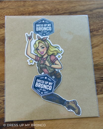 Trail Babe Blonde — Bronco Rear Emblem Vinyl Decal (Off-Road Edition)