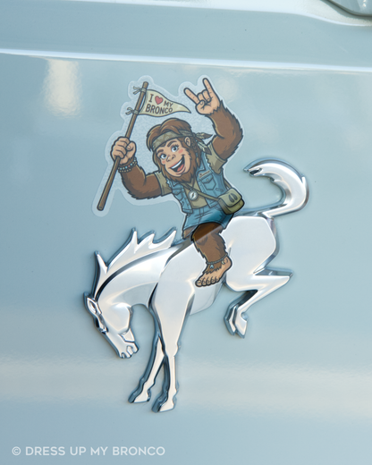 Trail Babe Sasquatchy — Bronco Rear Emblem Vinyl Decal (Off-Road Edition)