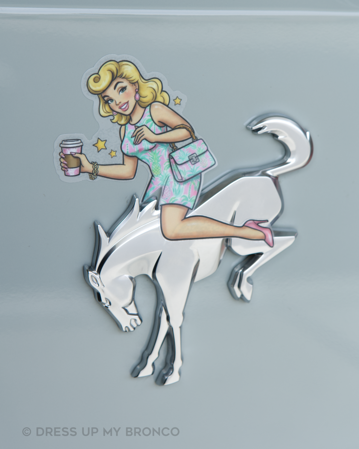 Palm Chic Babe — Bronco Rear Emblem Vinyl Decal (Daily Driver Edition)