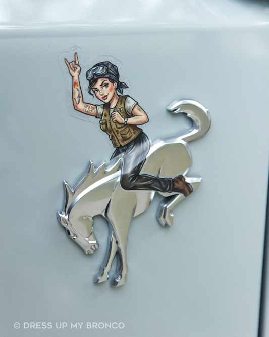 Welder Gal  — Bronco Rear Emblem Vinyl Decal