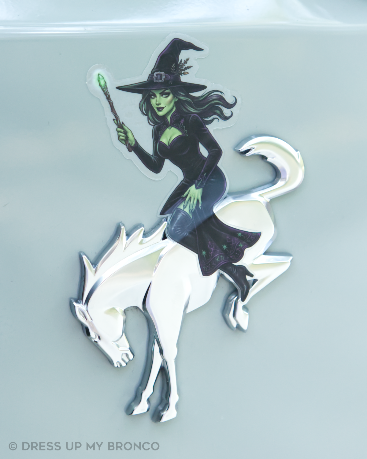 Bucking Witch — Bronco Rear Emblem Vinyl Decal