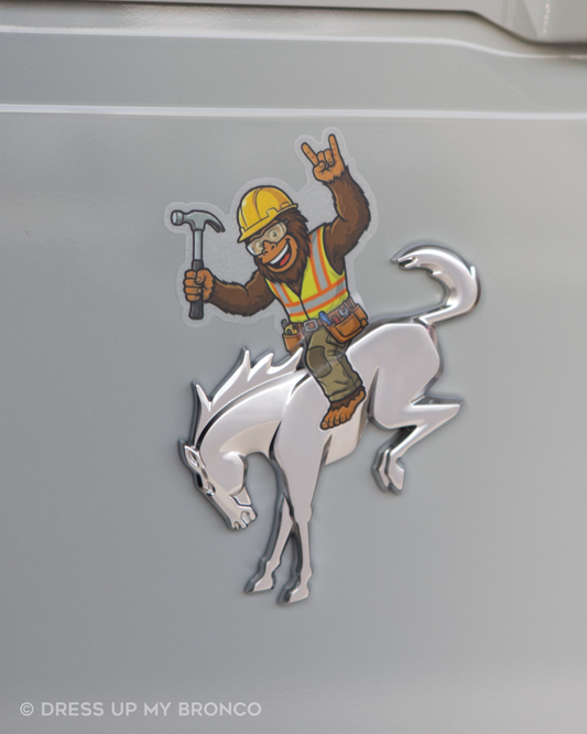 Worksite Sasquatchy — Bronco Emblem Vinyl Decal (Career Vibes Edition)