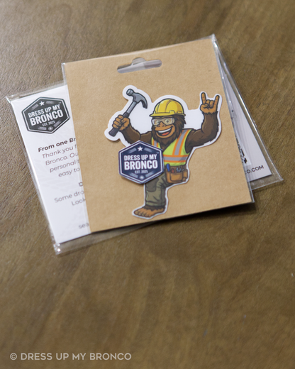 Worksite Sasquatchy — Bronco Emblem Vinyl Decal (Career Vibes Edition)