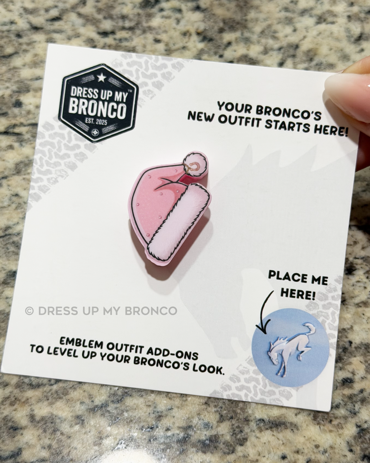 Bucking Claus: Blush Pink — Bronco Rear Emblem Santa 3D Hat