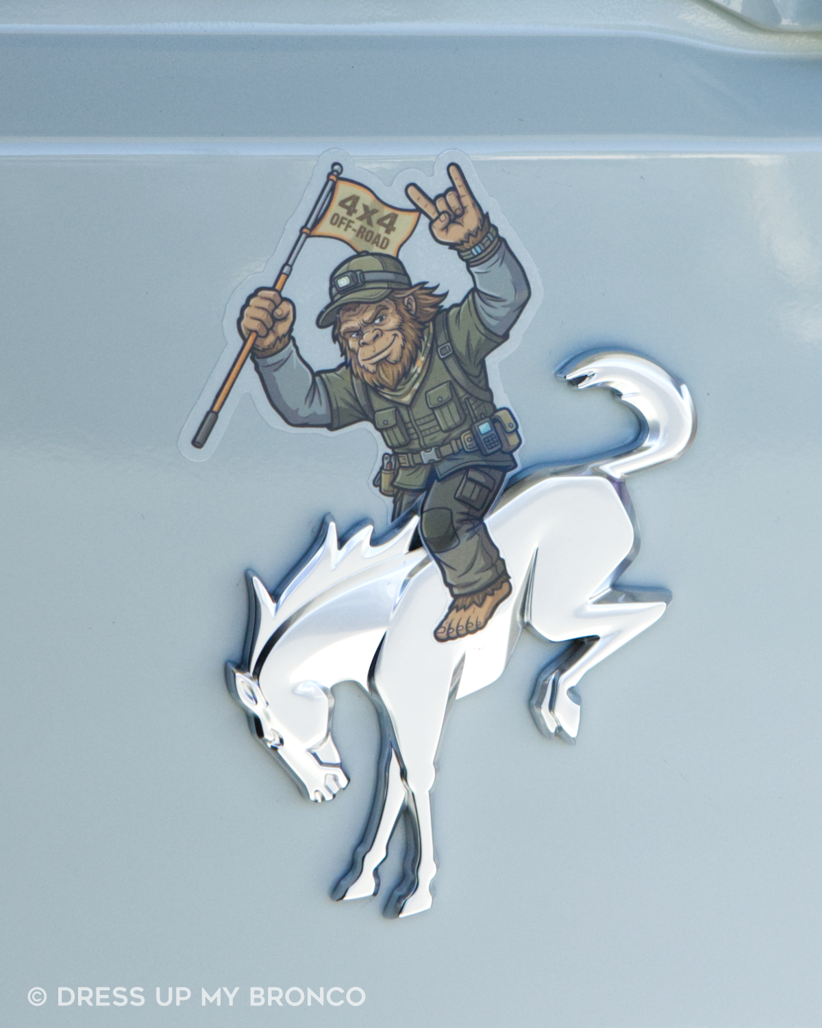 4x4 Mode Sasquatchy — Bronco Rear Emblem Vinyl Decal (Off-Road Edition)