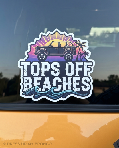Tops Off Beaches! — Vinyl Sticker