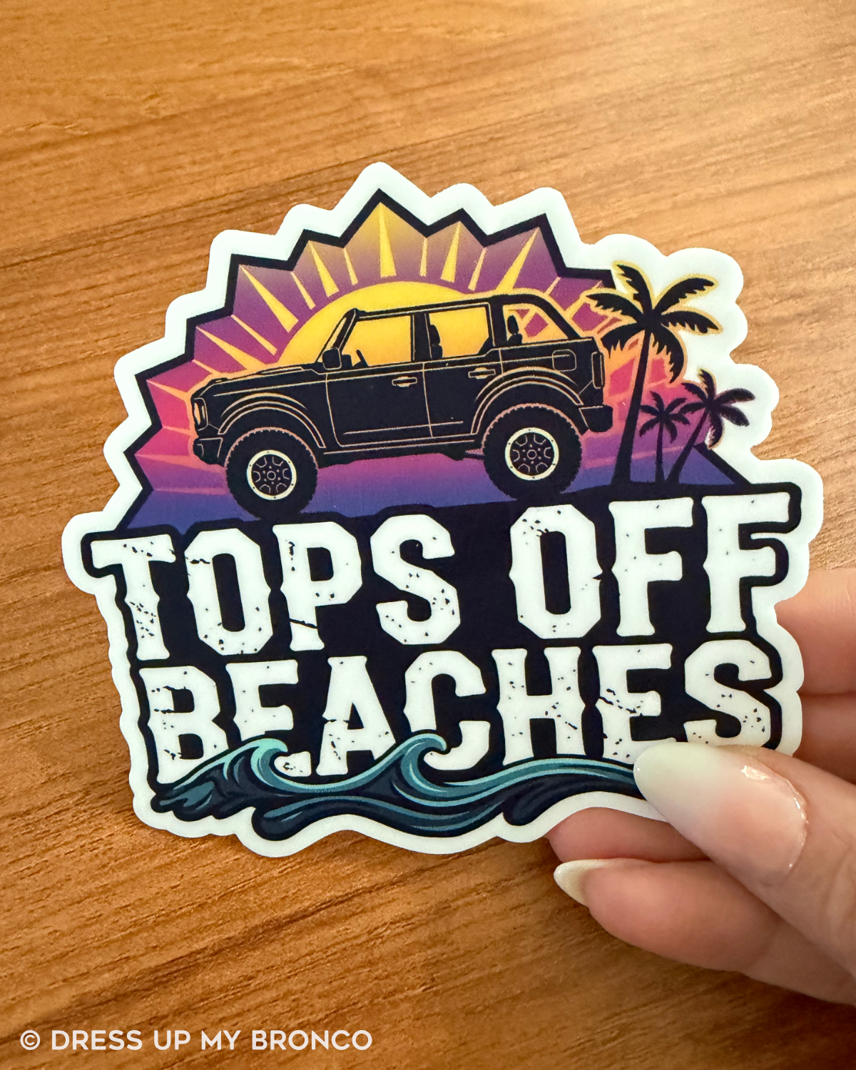 Tops Off Beaches! — Vinyl Sticker