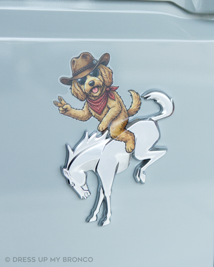 Howdy Doodle — Bronco Emblem Vinyl Decal (Woof Edition)