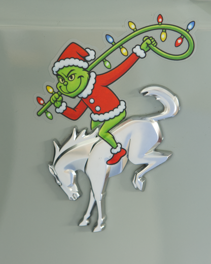 Gr!nch-mas Mode - Bronco Emblem Vinyl Decal  Holiday (Holiday Edition)