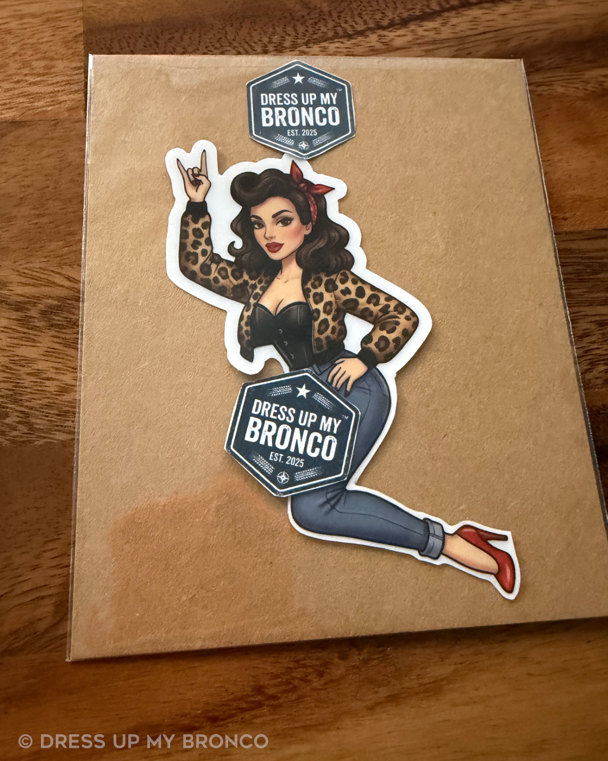 Hot Shot Bombshell — Bronco Rear Emblem Vinyl Decal (Pin-Up Edition)