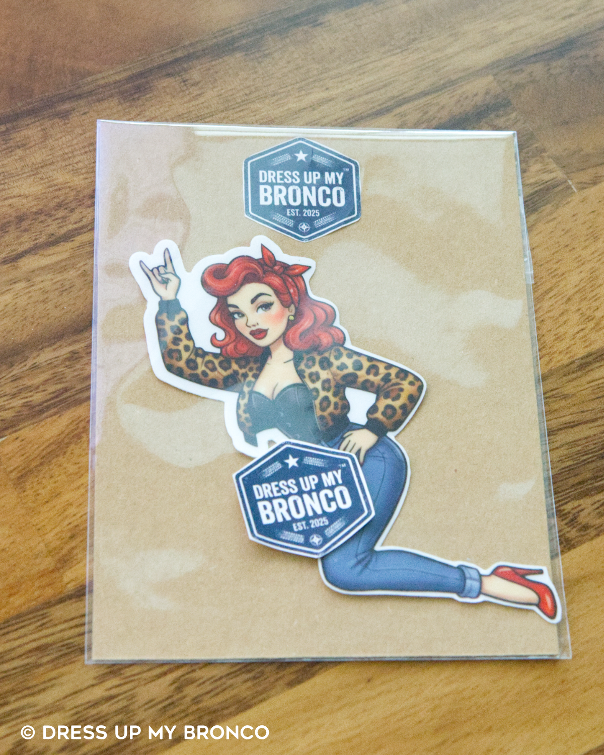 Red Hot Bombshell — Bronco Rear Emblem Vinyl Decal (Pin-Up Edition)