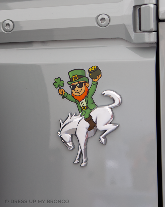 🍀 Irish You Had a Bronco — Bronco Emblem Vinyl Decal (St. Paddy’s Edition)