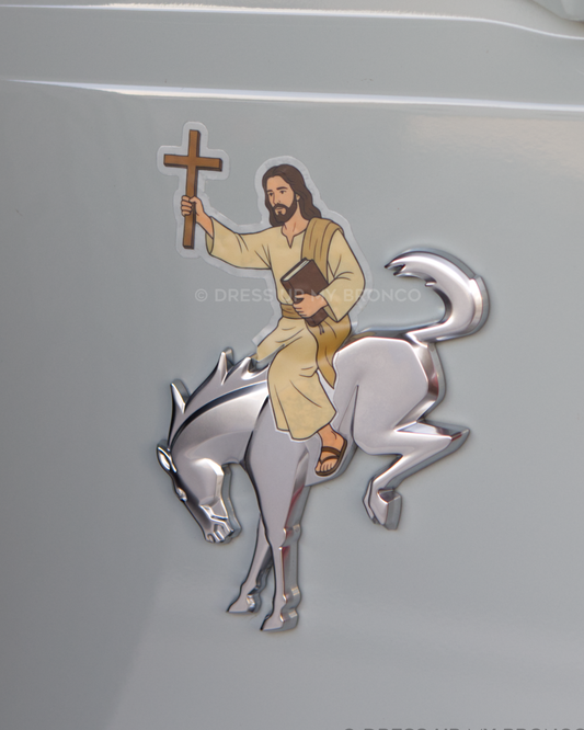 ✝️ Blessed Ride — Bronco Emblem Vinyl Decal (Faith + Easter Edition)