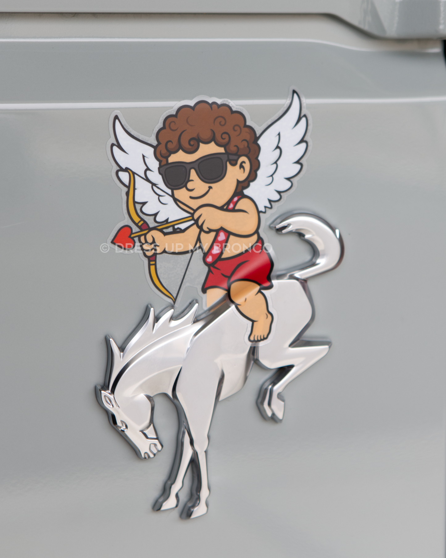 Cupid on Cruise Control  — Bronco Emblem Vinyl Decal (Valentine’s Edition)