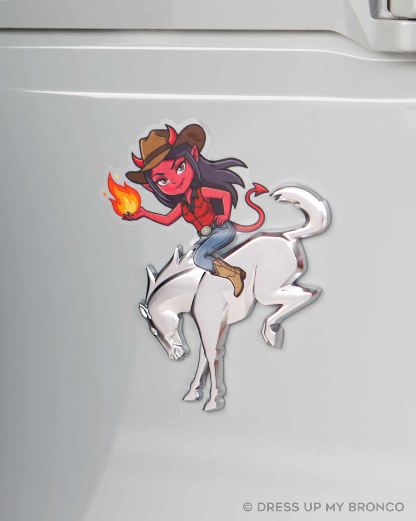 😈🤠 Buckin Bad — Bronco Emblem Vinyl Decal (Cowgirl Edition)