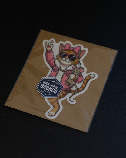 Ride or Meow — Bronco Emblem Vinyl Decal (Meow Edition)